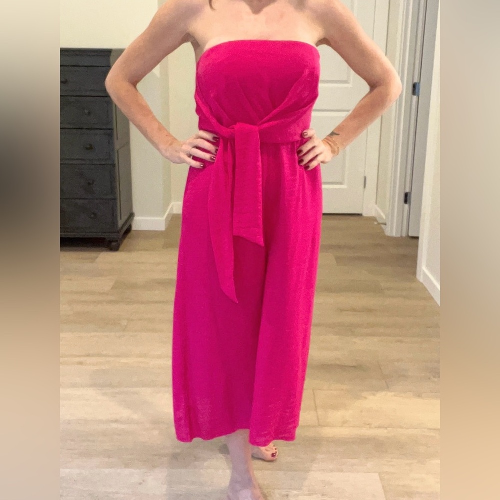 Maeve Vibrant Pink Strapless Pant Jumper